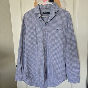 Polo by Ralph Lauren Men's Blue Checkered Shirt